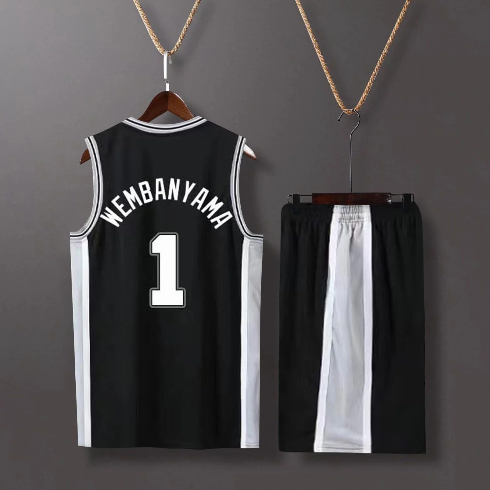 Maillot Basketball Enfant/Adulte, Jersey et Short Ensemble Populaire, Sans Manches et Pantalon Court