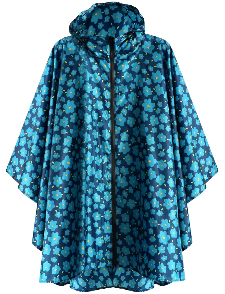 ANYOO Léger Imperméable Respirant Ripstop Poncho avec Capuchon pour Les activités de Plein air