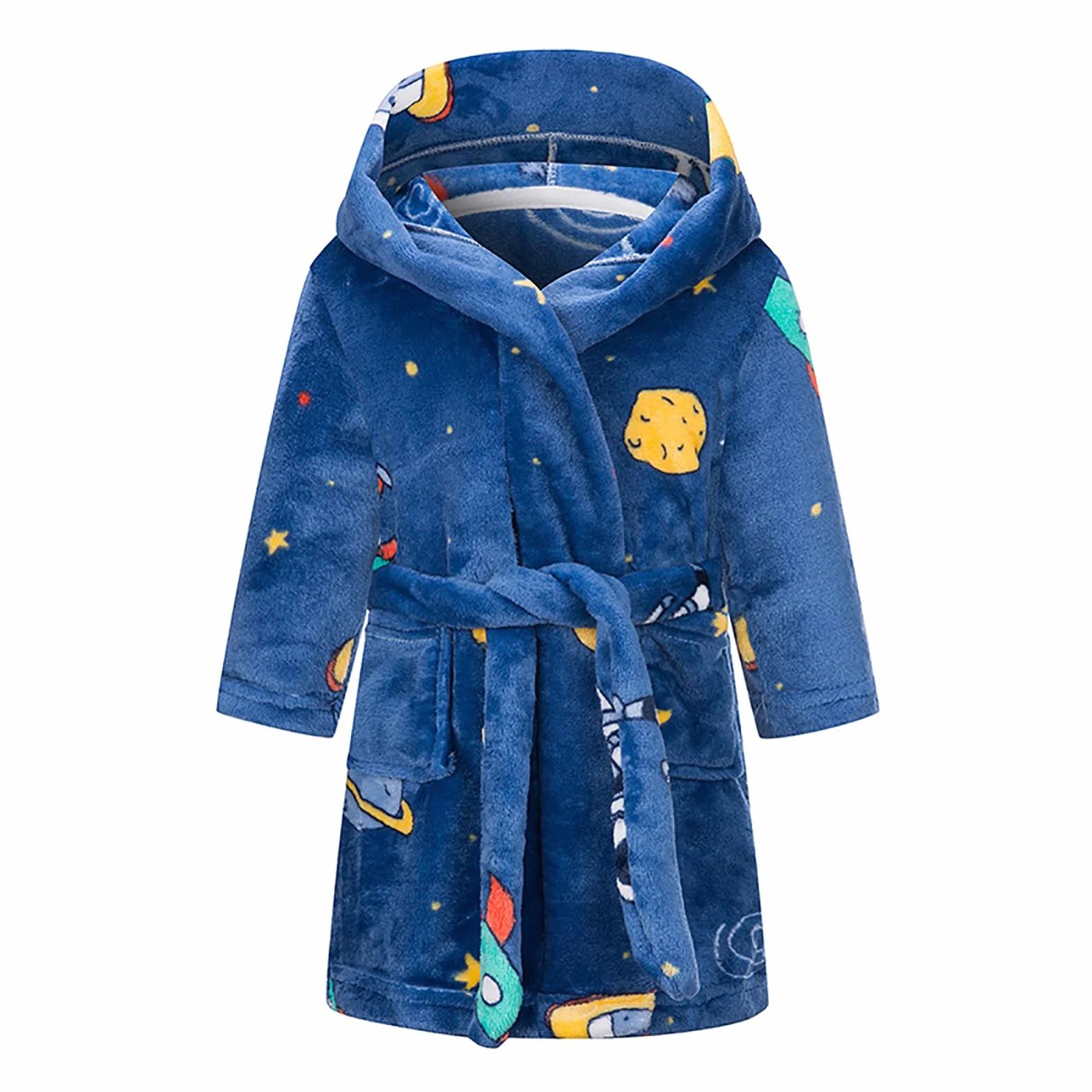 Peignoir unisexe en flanelle polaire douce pour enfants de 1 à 12 ans