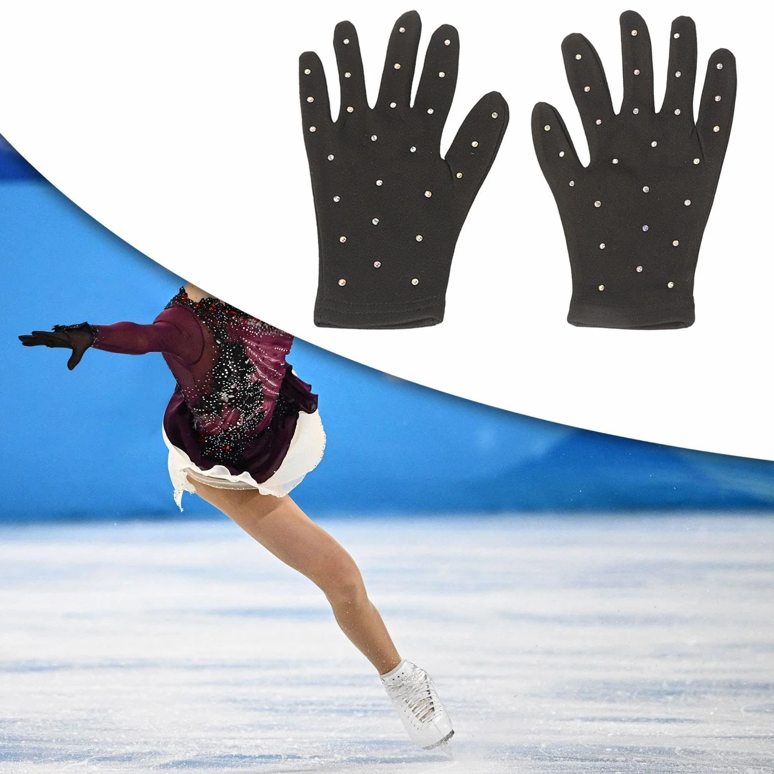 Harilla Gants pour Patinage Artistique en compétition avec Strass