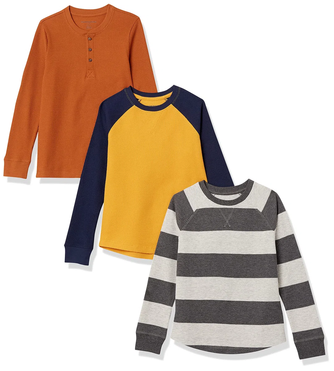Amazon Essentials T-shirt thermique en maille à manches longues Garçon, Lot de 3