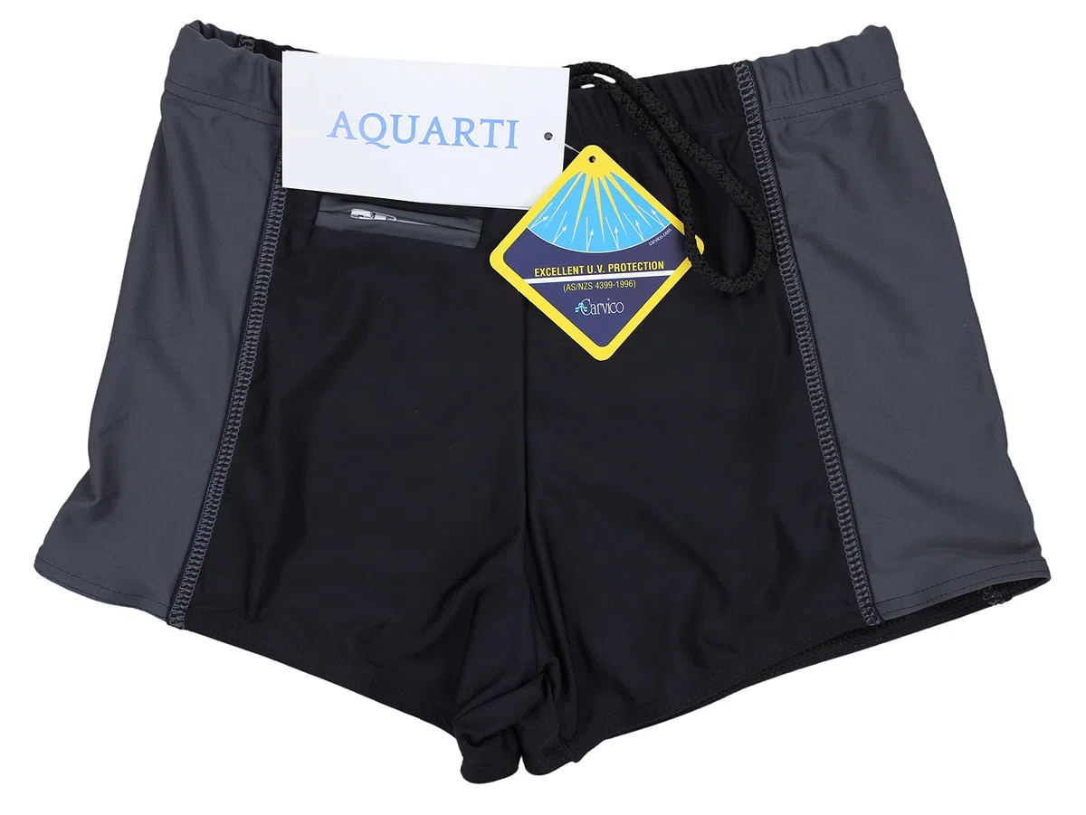 Aquarti Maillot de Bain pour Homme Boxer de Piscine avec Poche Zippe Grande Taille