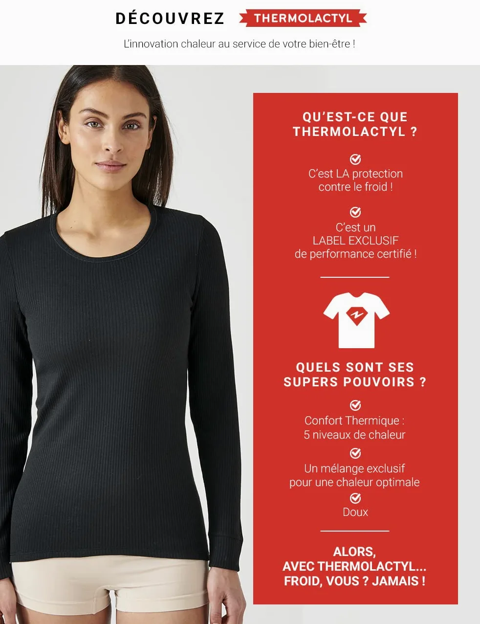 Damart - Caleçon Thermique Thermolactyl Côtes Molletonnées Enfant Bleu Taille 2ans