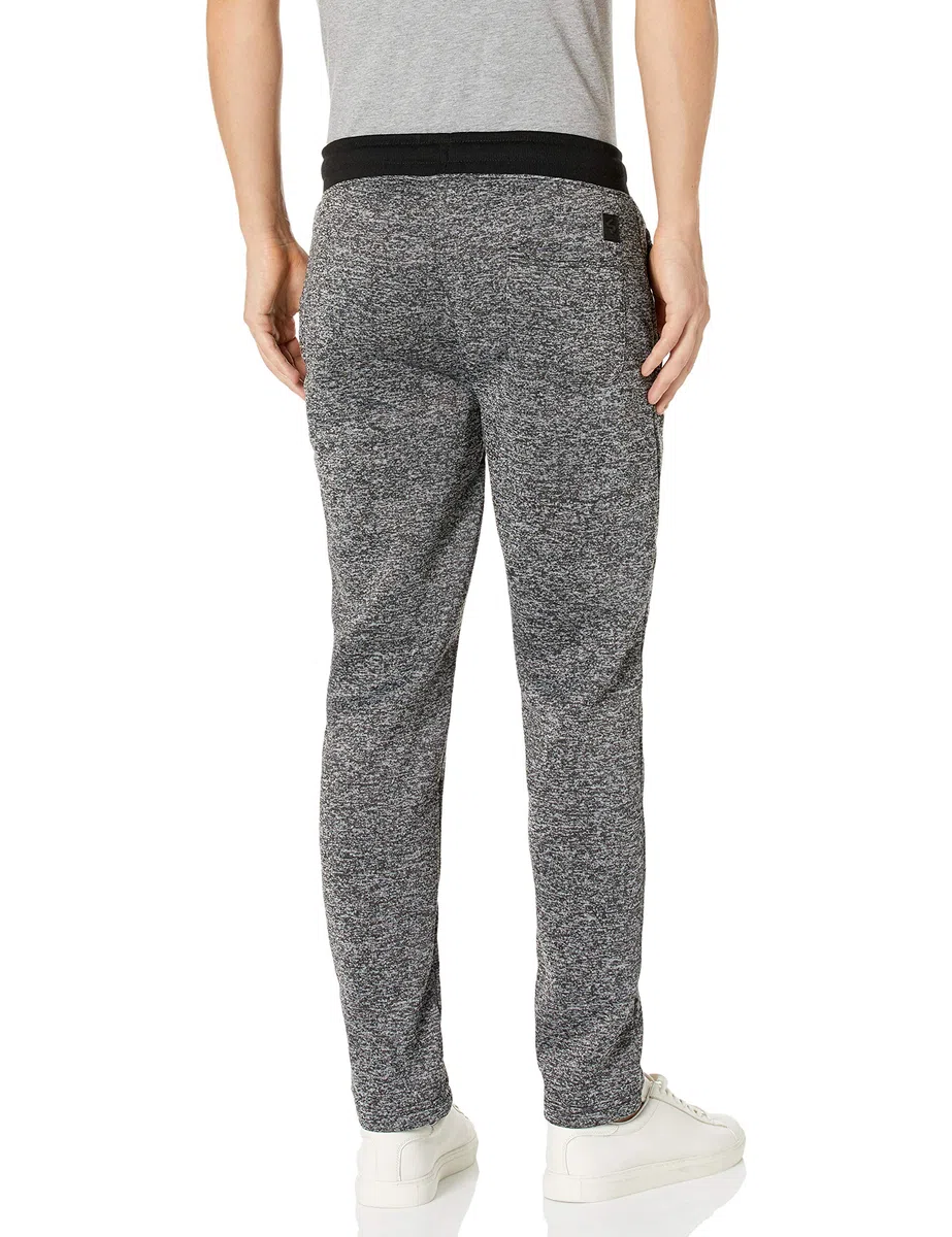 Southpole Pantalon de survêtement Actif en Polaire pour Homme - Tailles Standard et Grandes et Grandes, Noir chiné, Taille L