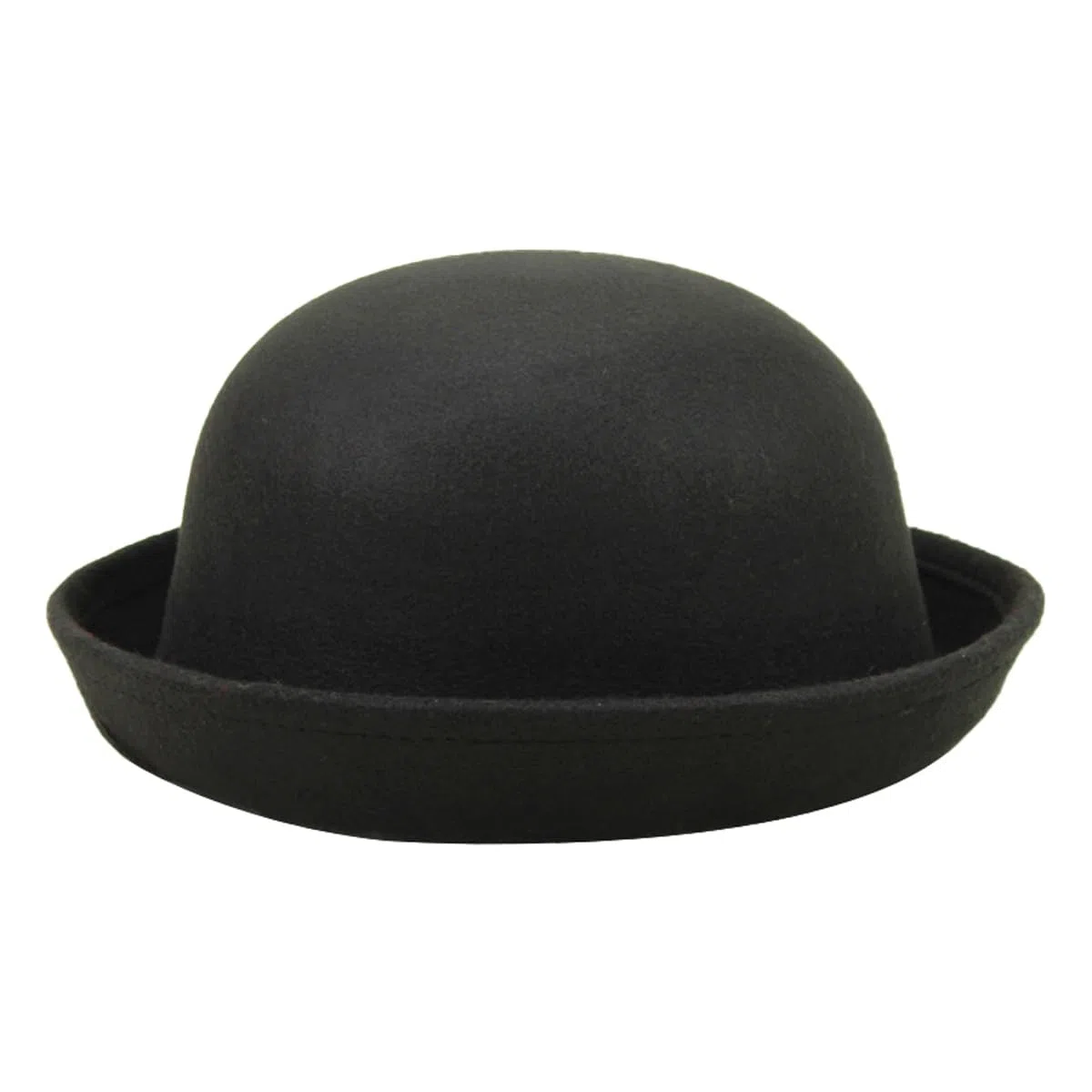 Chapeaux De Derby Ronds pour Enfants, Filles Et Garçons, Chapeau Seau Panama à Bord Retroussé, Feutre De Laine, Chapeaux Melon Ronds élégants, Tour De Tête 54cm