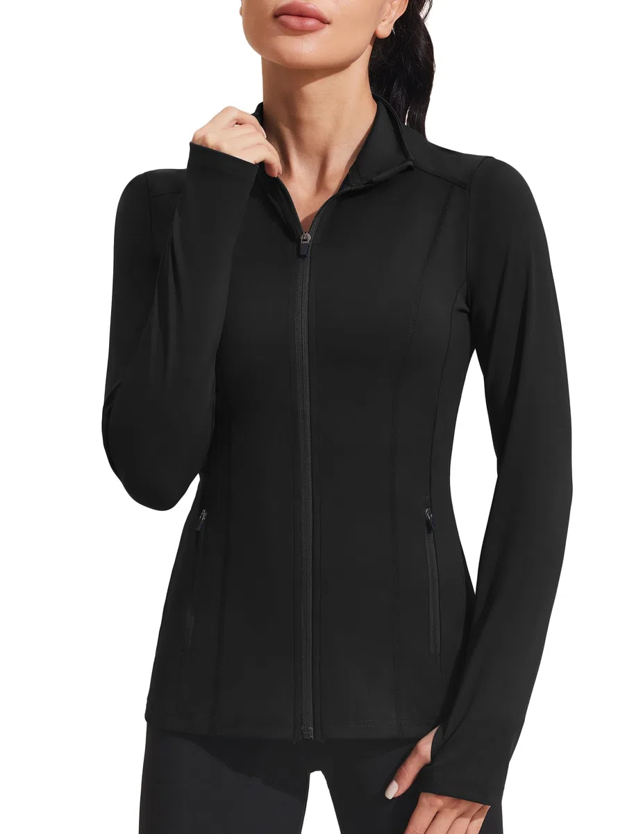 PINSPARK Veste De Course Pour Femme Veste De Sport à Manches Longues Veste D'entraînement Respirante