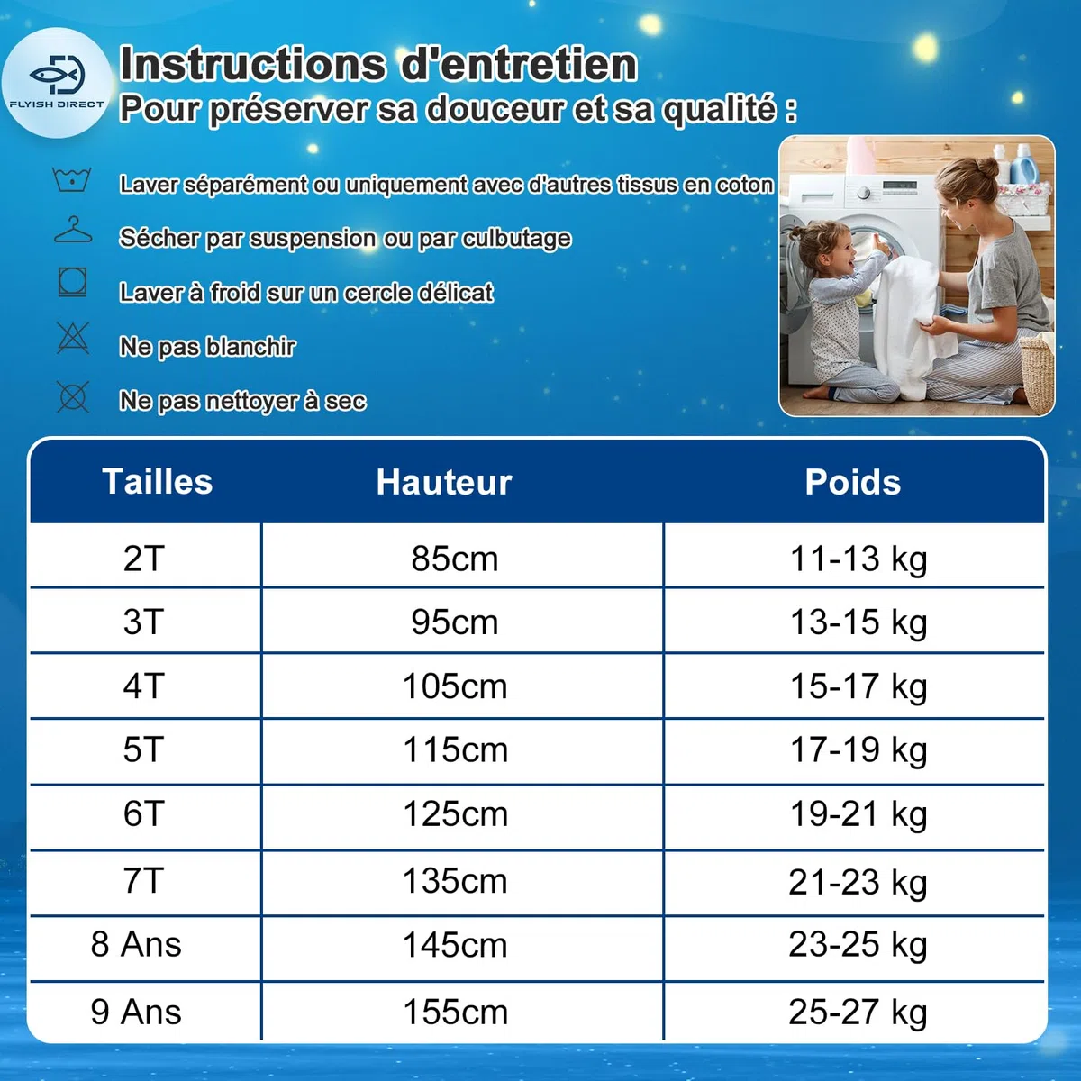 FLYISH DIRECT Lot de 6 culottes d'apprentissage de la propreté, pour enfants garçons et filles, 140/7 ans