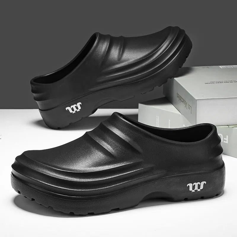 FLIOZY Chaussures de Cuisine antidérapantes pour Hommes et Femmes, résistantes à l'huile et imperméables, avec Semelles antidérapantes en Caoutchouc, Sabots de Travail Confortables