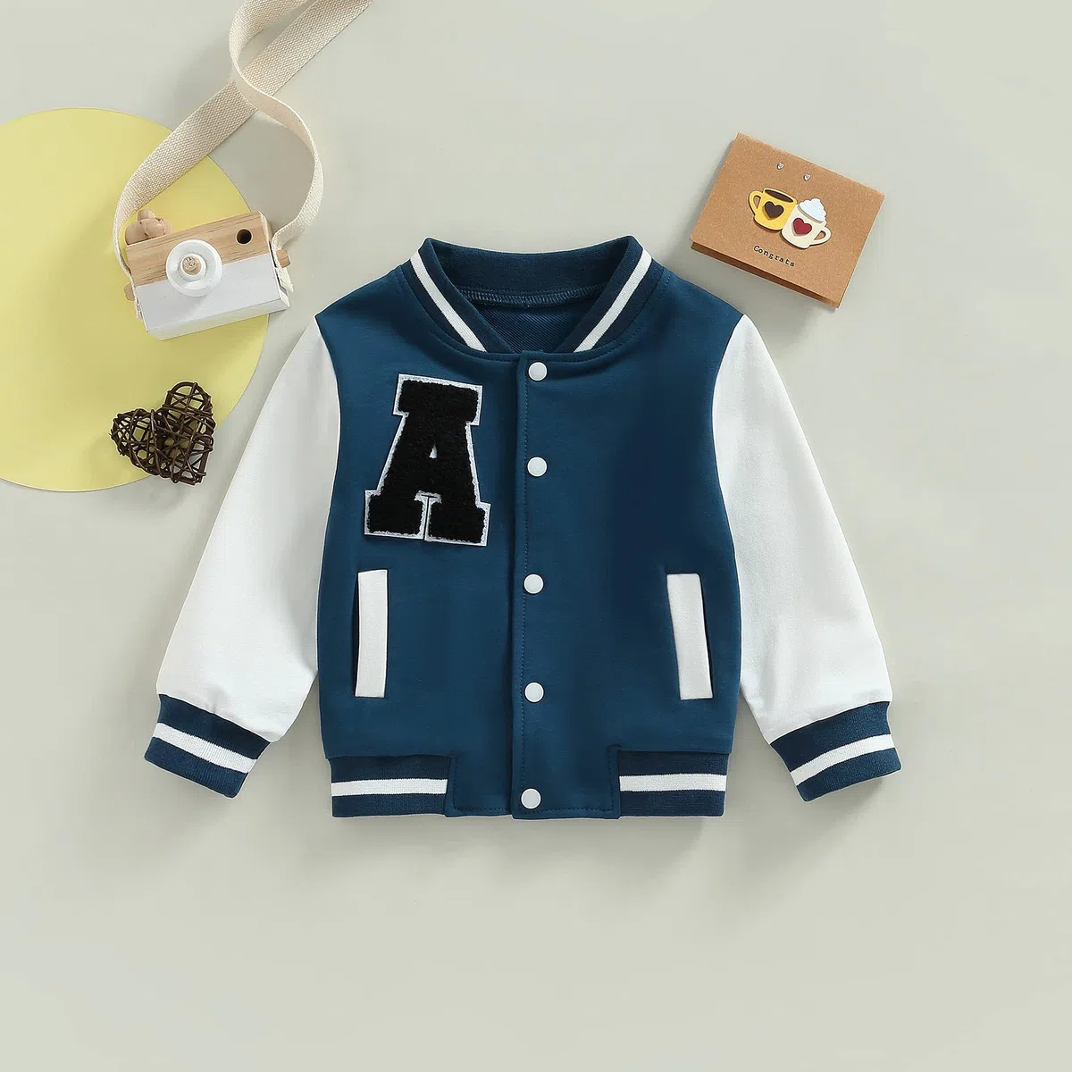 Veste de baseball à manches longues pour tout-petits garçons, manteaux décontractés pour petits garçons, vestes d'automne et d'hiver avec poche