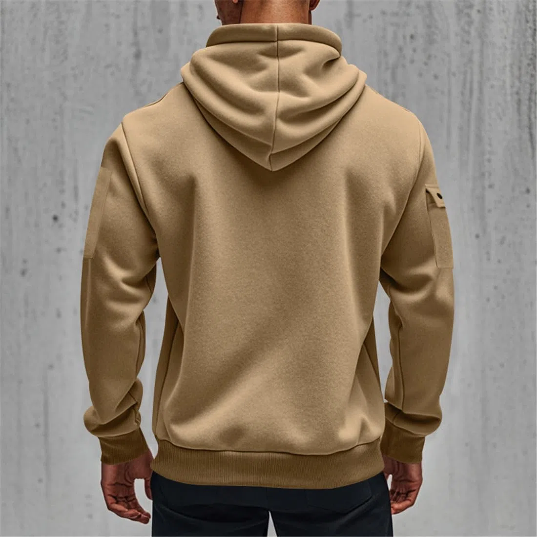 Sweat à Capuche Homme Pull Homme Zippé Manches Longues Couleur Unie Sweatshirt épais Poche Kangourou Sweat pour Hiver et Automne