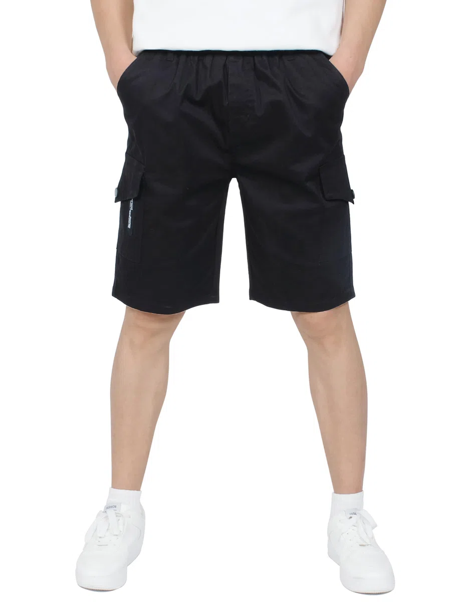 CAMLAKEE Short Cargo Enfant Garçon Pantalon Court Bermuda Été avec Taille Élastique