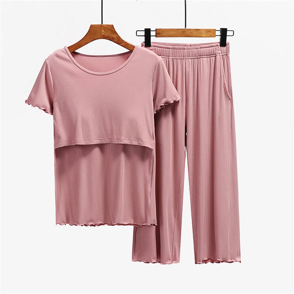 Pyjamas pour l'allaitement maternel femmes chemise et ensemble T bébé haut de maternité pantalon court haut de nuit maternité allaitement