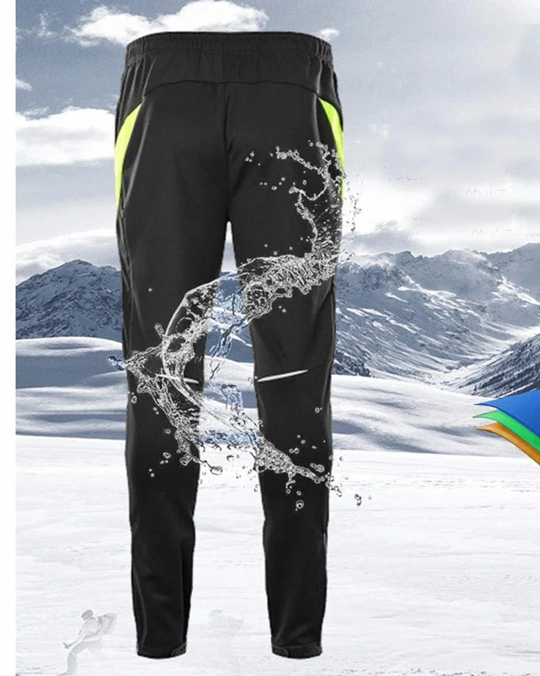 Hommes Pantalons de Cyclisme Pantalon de Vélo Pantalon Polaire Imperméable et Coupe-Vent