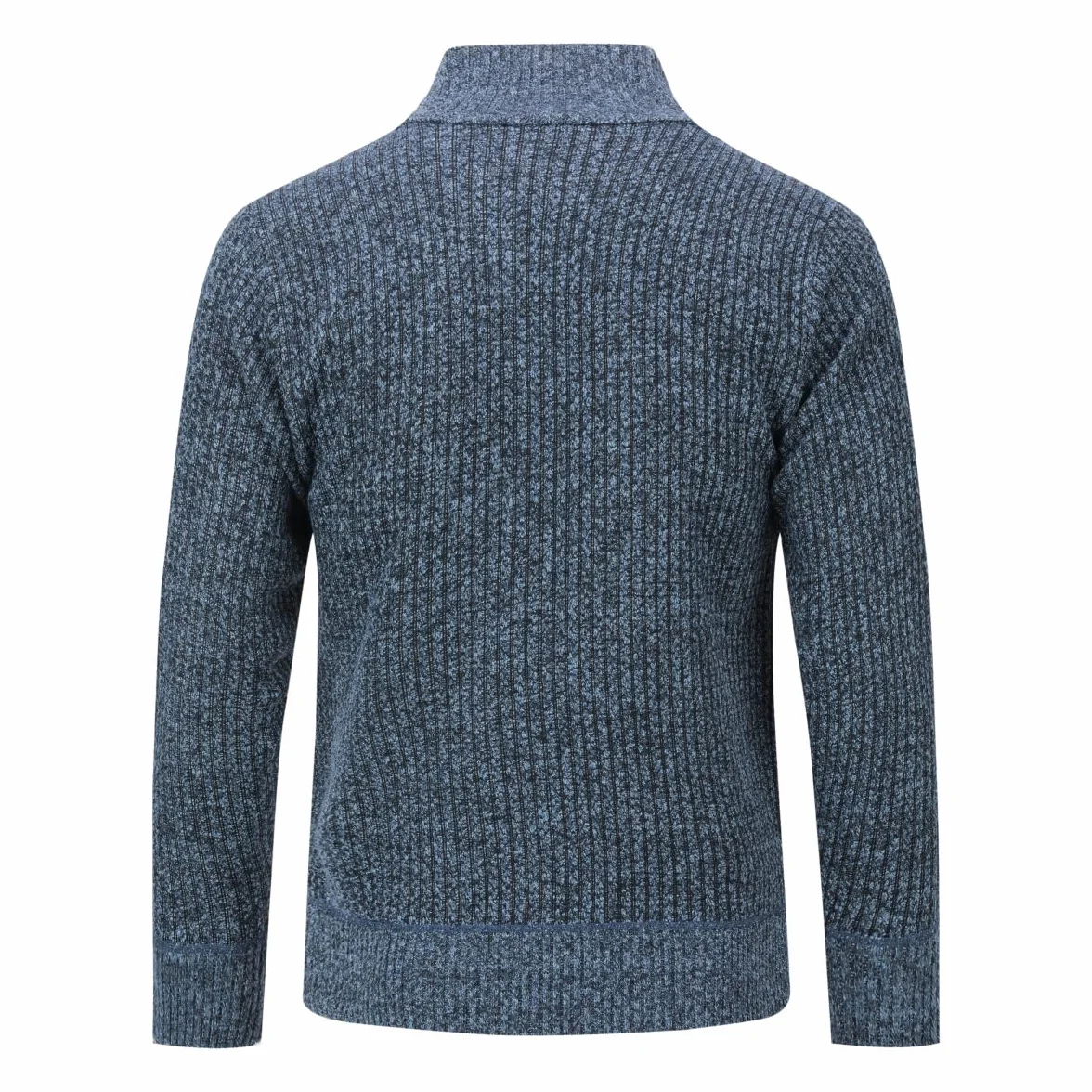YOUTHUP Homme Cardigan Epais Rayé Tricoté Zippé Gilet Veste Couleur Mélangée Coupe Ajustée Automne Hiver Veste Pull