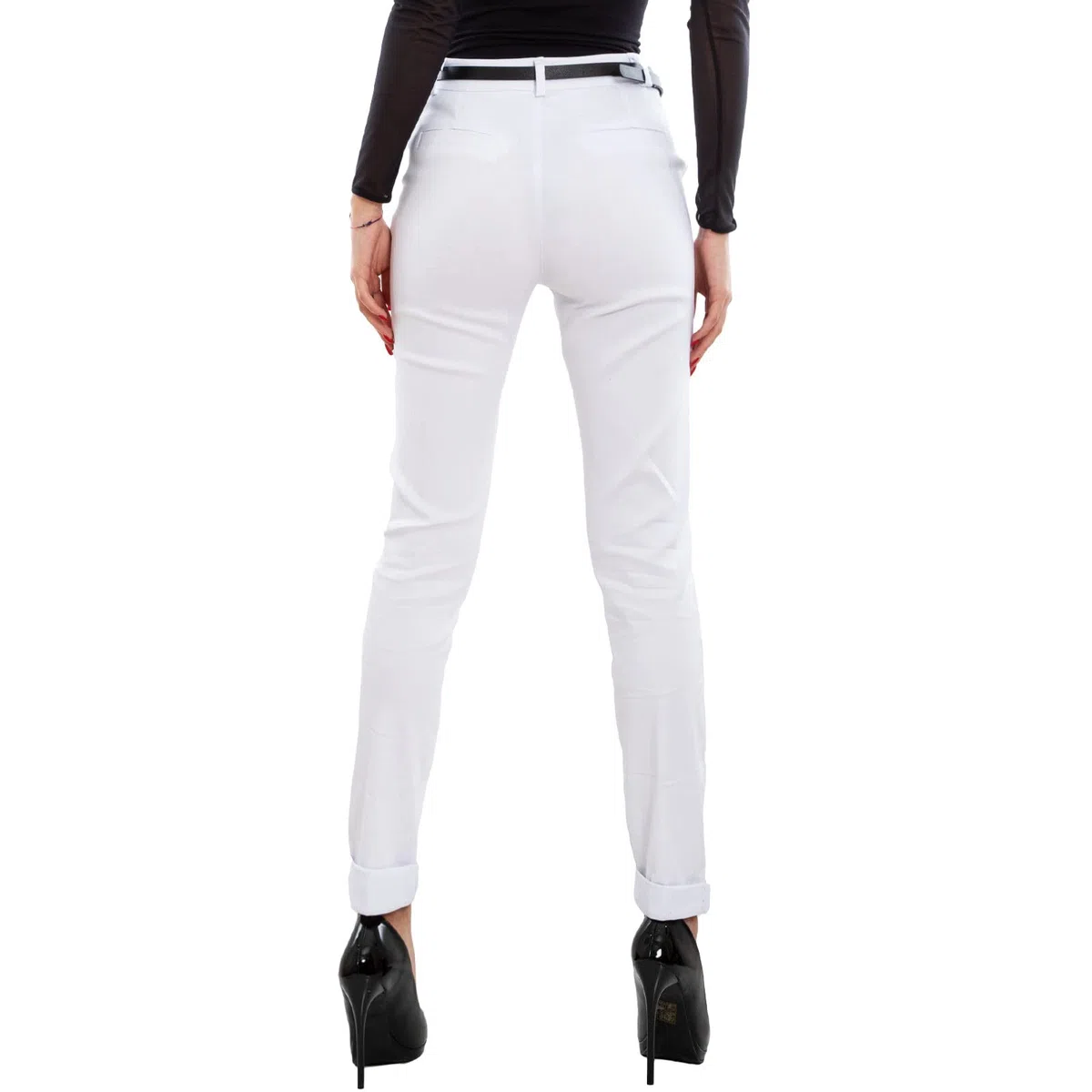 Toocool Pantalon Classique pour Femme, Pantalon Elégant Taille Basse avec Poches et Ceinture, Pantalons d'Eté pour Femme AS-28251