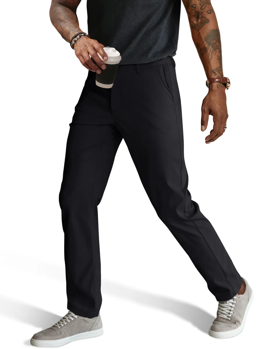 PJ PAUL JONES Pantalon de travail décontracté à taille élastique pour homme