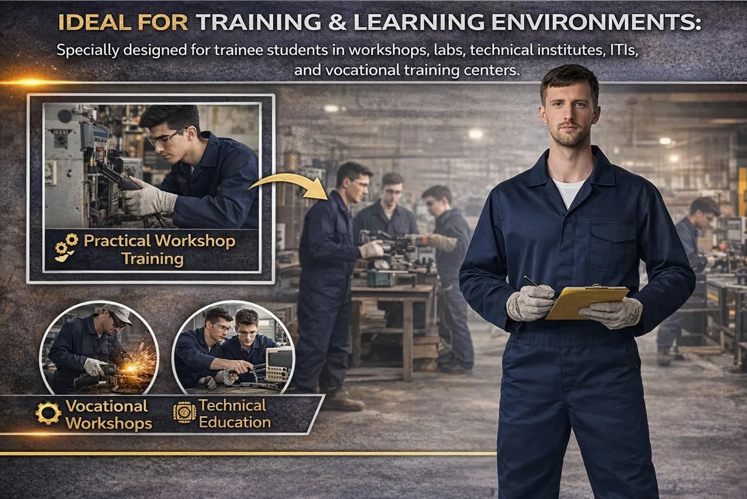 GRS C2 Combinaison de travail pour homme Bleu marine foncé – Combinaison de protection pour mécanicien, atelier, entrepôt, université, étudiants, garages, bricolage