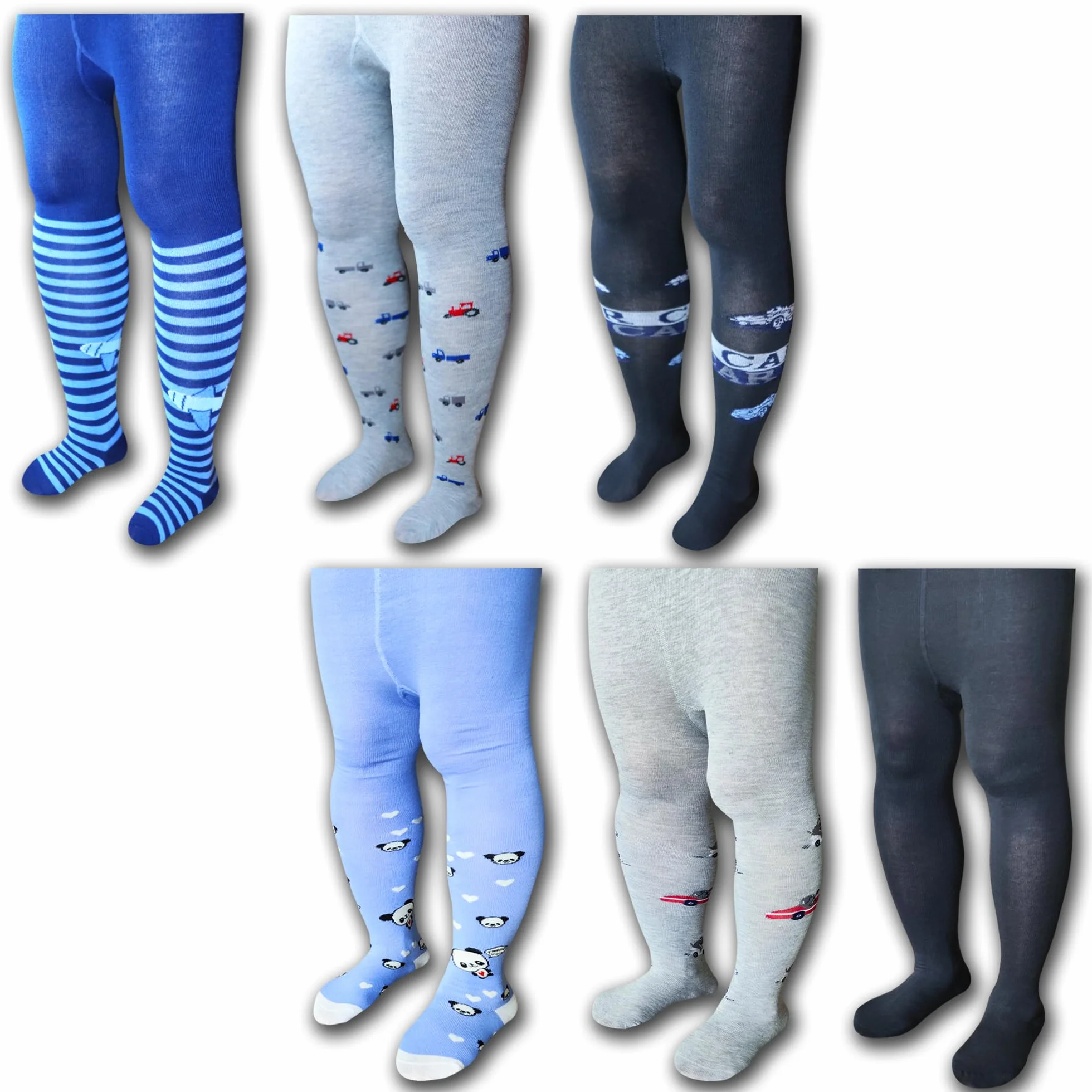 MRCC Lot de 6 collants en tricot fin pour bébé garçon 12777, Lot de 6, modèle 4, 122-128