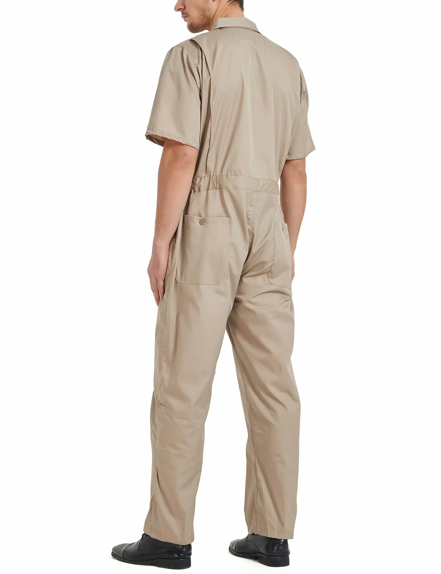 TOPTIE Salopette de Travail Homme, Combinaison de Travail d’été à Manches Courtes, Vêtements de Travail Poids léger avec Taille élastique