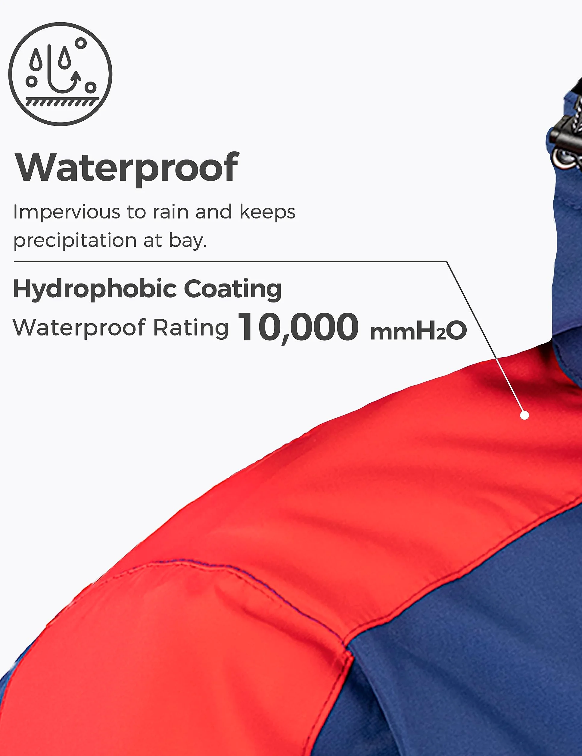Wantdo Homme Veste de Ski Imperméable Outdoor Manteau d'hiver Chaud avec Capuche Amovible Veste Coupe-Vent Veste Randonnée pour Voyage