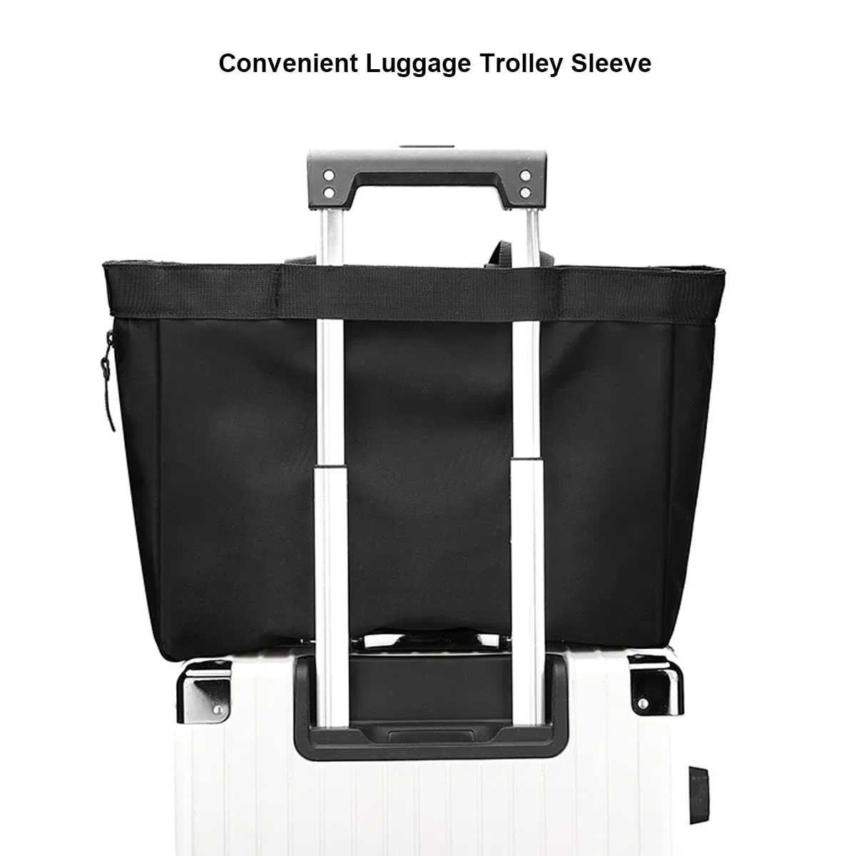 zhongningyifeng Sac fourre-tout pour homme de 14 pouces en nylon imperméable léger d'affaires décontracté noir sac à main pour le travail, l'école, les voyages, Noir, L