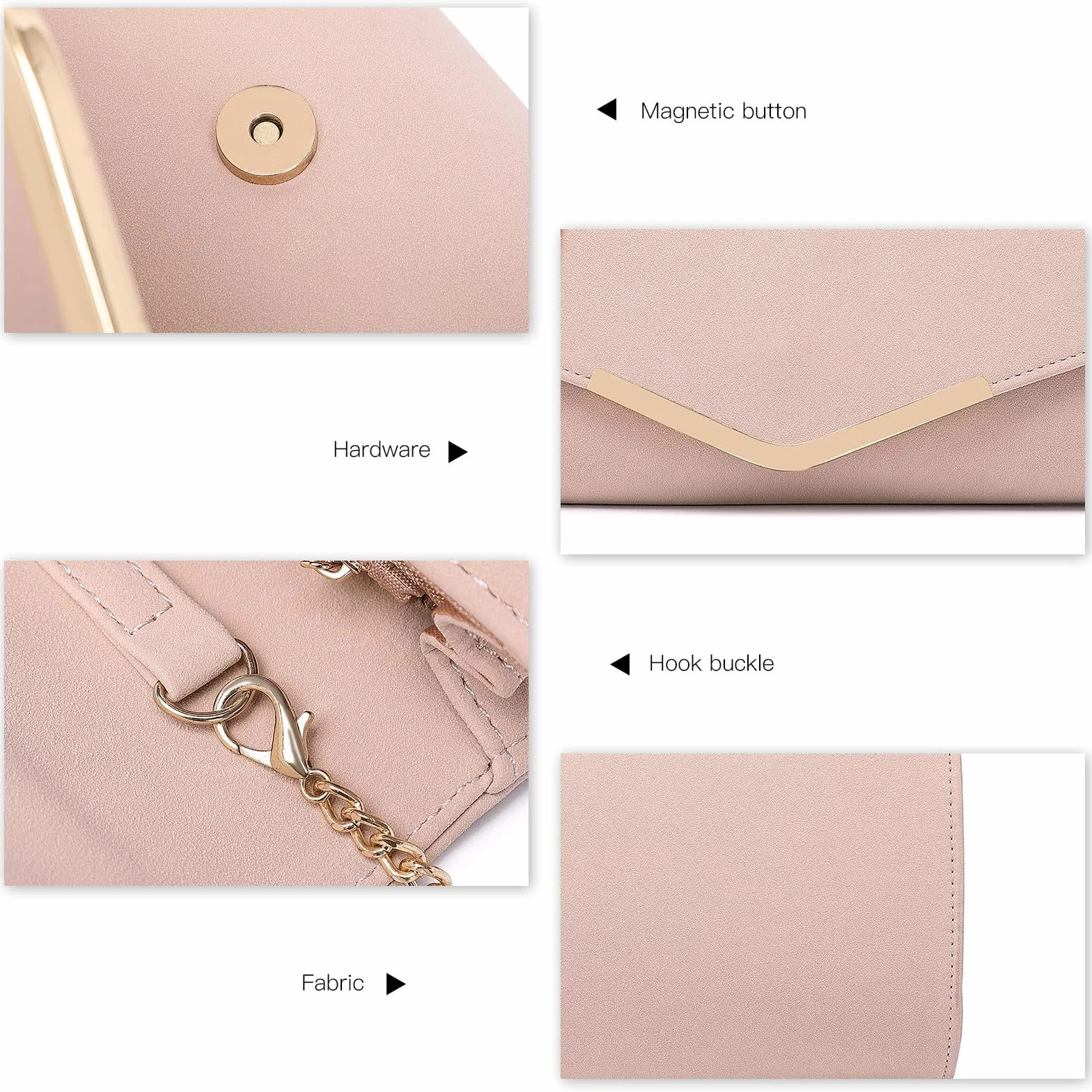 Miss Lulu Pochette soirée femme avec chaîne raffinée, Pochettes et clutches Femmes - Parfaite pour mariages, cocktails, cérémonies de gala et diners élégants