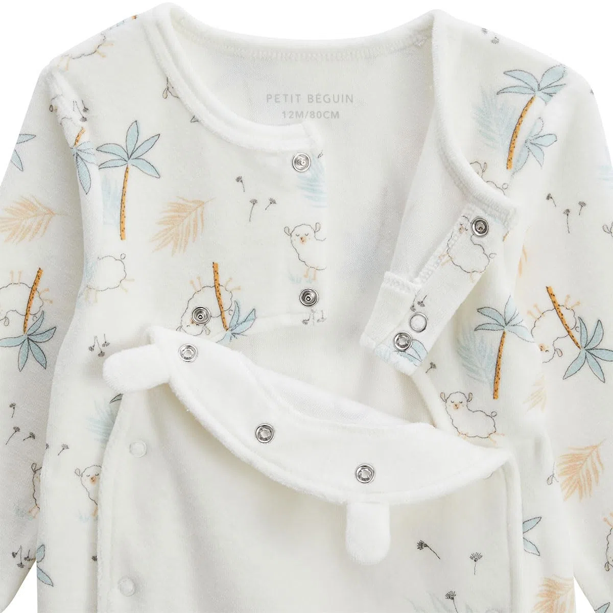 Petit Béguin - Lot de 2 pyjamas bébé en velours Noisette