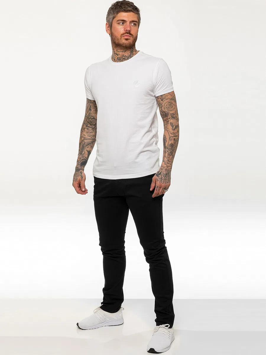 Pantalon Chino Jeans Stretch Coupe Ajustée Coton Homme avec Poches