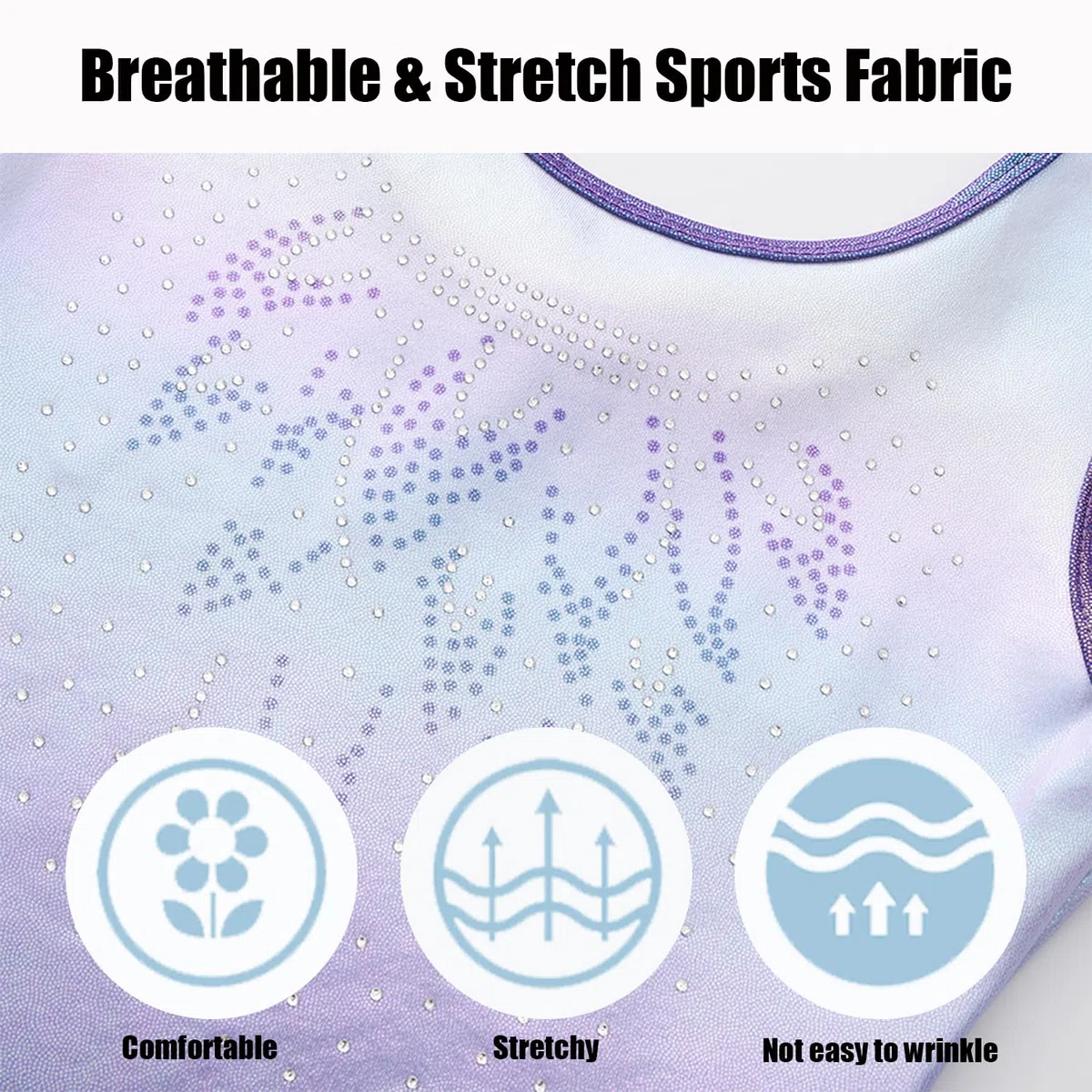 Justaucorps de Gymnastique pour Filles Trois Pièces Maillots de Gymnastique Gymnastique à Manches Longues avec Short et Bandeau
