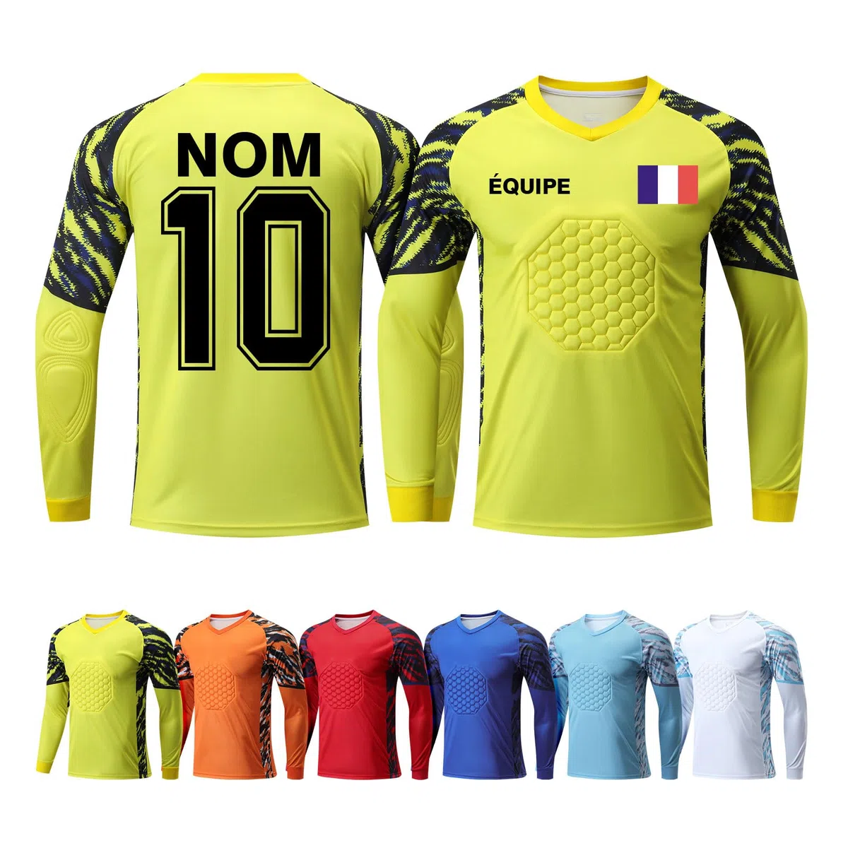 ORYG Maillot Gardien de But Rembourré Enfant Hommes Garçons Kit Gardien Personnalisé avec Nom Numéro Logo de L'équipe