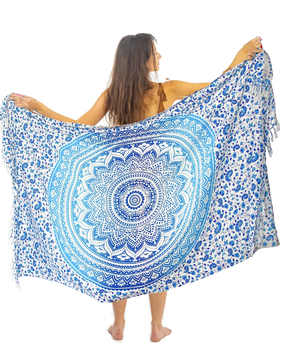 Pareo Femme Plage Grande Taille Avec Des Franges Bikini Couvrir Boheme Orientale Xxl Longue Robe Jupe Tapisserie Foulard Écharpe Rayone/Cotcoton Hoome Sarong 180X110Cm