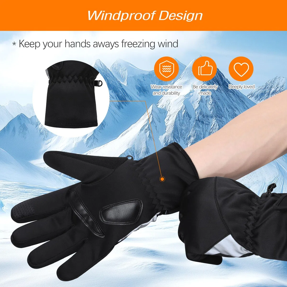 Gants Chauffants USB Électriques All-round Heating Gant Chauffant Fin Velo, Écran Tactile Antidérapant Gants Chauffants avec 3 Niveaux de Chaleur, Doublure Thermique pour Courir, Marcher, Conduire