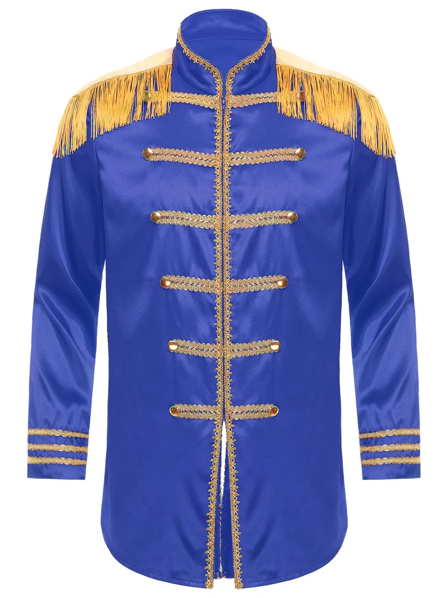 Costume Homme Cirque Directeur De Cirque Veste Uniforme De Maître Piste Manteau Manches Longues Avec Franges Épaulettes Fête Halloween Carnaval