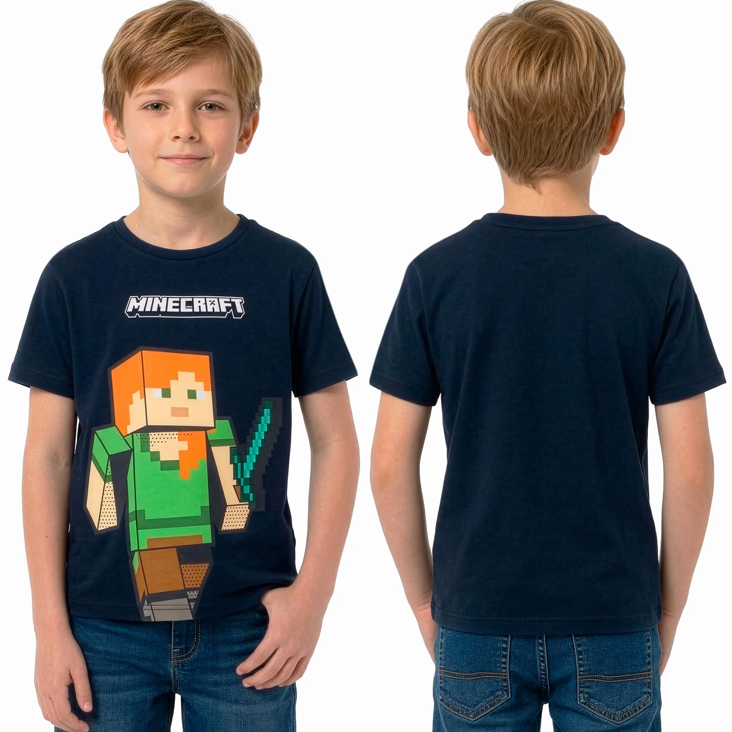 Minecraft T-Shirt pour Garçons, Lot De 3 T-Shirts Gaming pour Garçons, Pack Multiple De T-Shirts Enfants