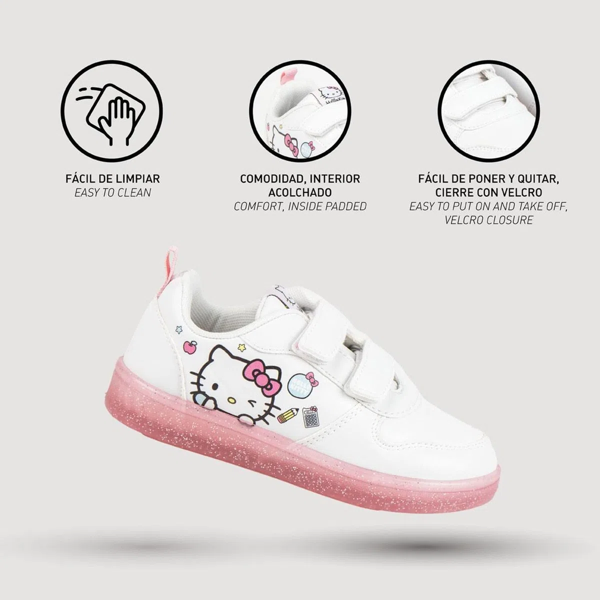 CERDÁ Life's Little Moments Deportiva Suela PVC Escolar Hello Kitty Niños Y Niñas Calzado Infantil Licencia Oficial BasketMixte Enfant