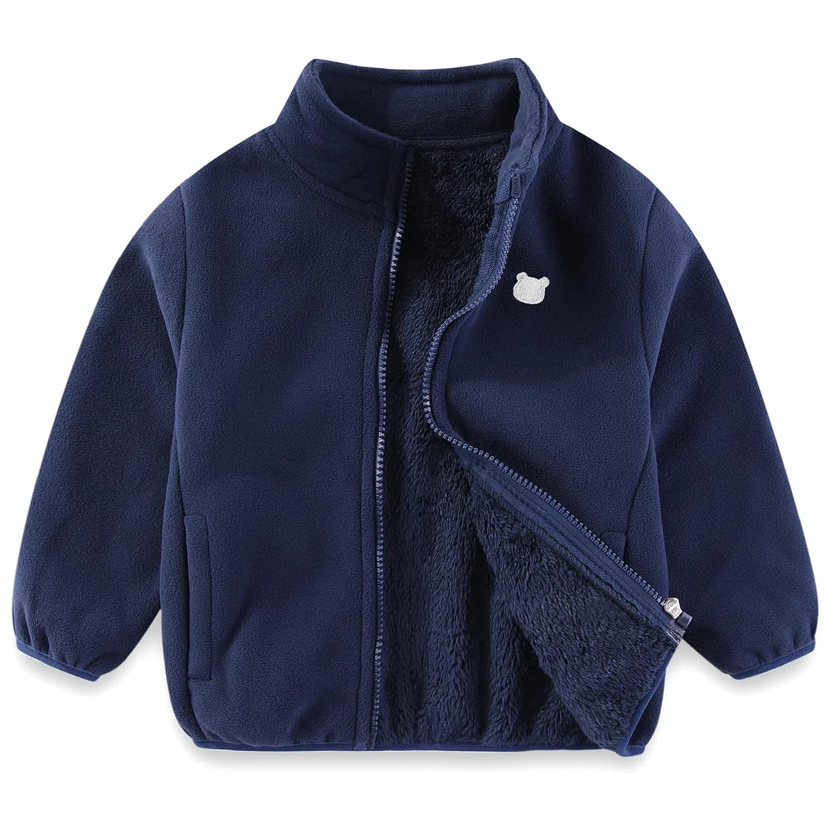 Veste en polaire pour tout-petit, épaisse, à fermeture éclair intégrale, à manches longues, manteau chaud pour bébés garçons et filles, automne, printemps, hiver