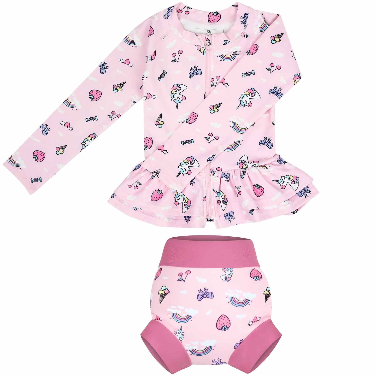 FLYISH DIRECT Maillot de Bain pour Bébé Garcon, 2 Pièces, Manches Longues, Protection UPF 50+ Costume de Natation avec Couche de Natation, Maillot de Bain avec Fermeture éclair Bébé Garcon