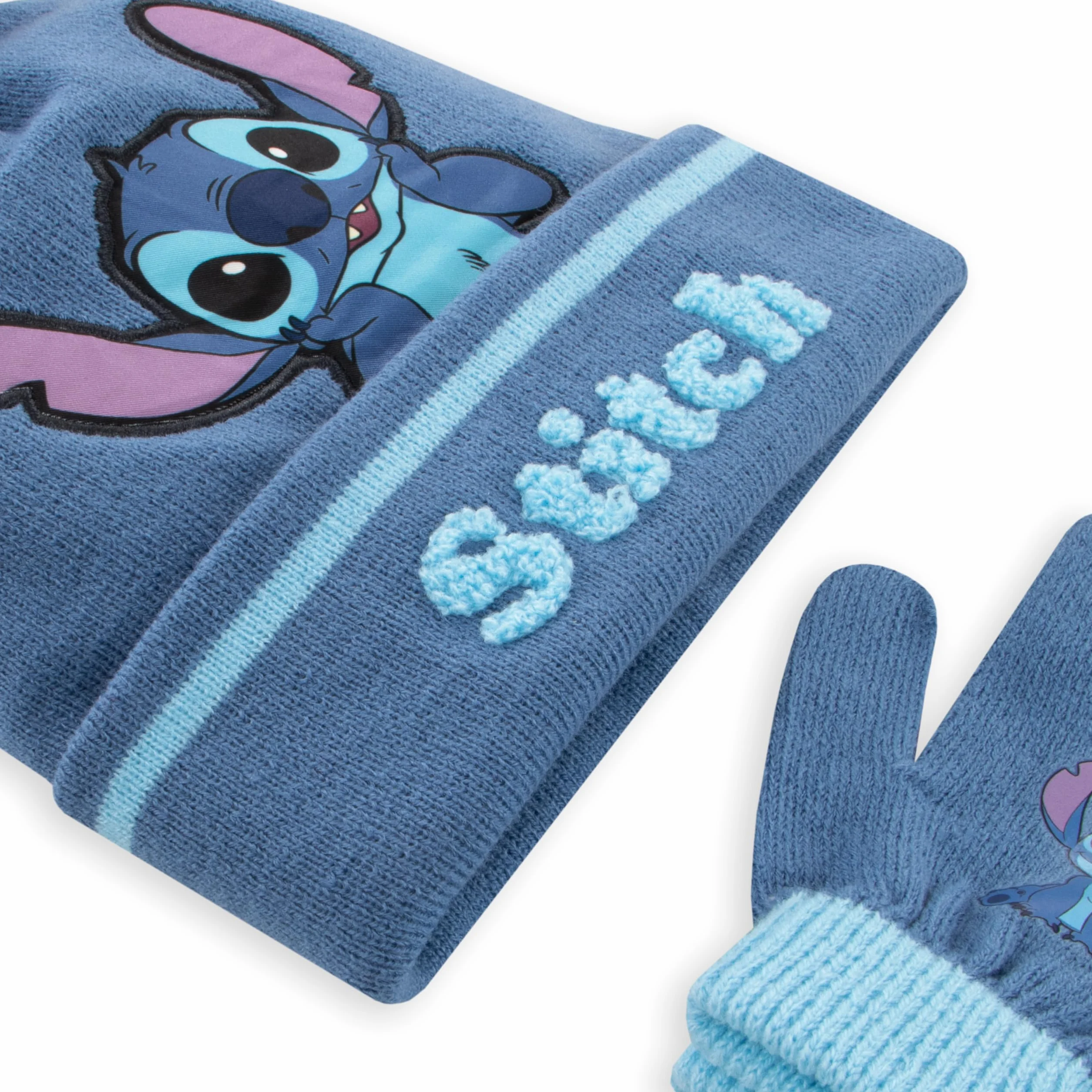 Disney Casquette Stitch | Gant Et Bonnet Stitch | Gant Et Bonnet Enfant | Bonnet Fille | One Size Bleu