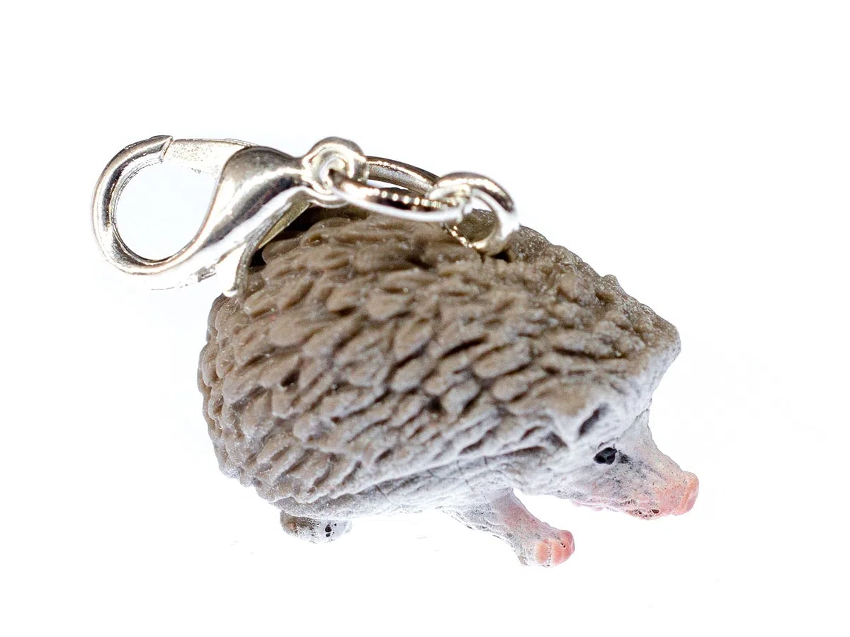 Miniblings hérisson Charm Tirette Caoutchouc Animal Automne Bijoux Enfants de 20 mm - Bijoux Fantaisie Main argenté plaqué I Pendentifs - breloque Pendentif - Pendentif pour Bracelet