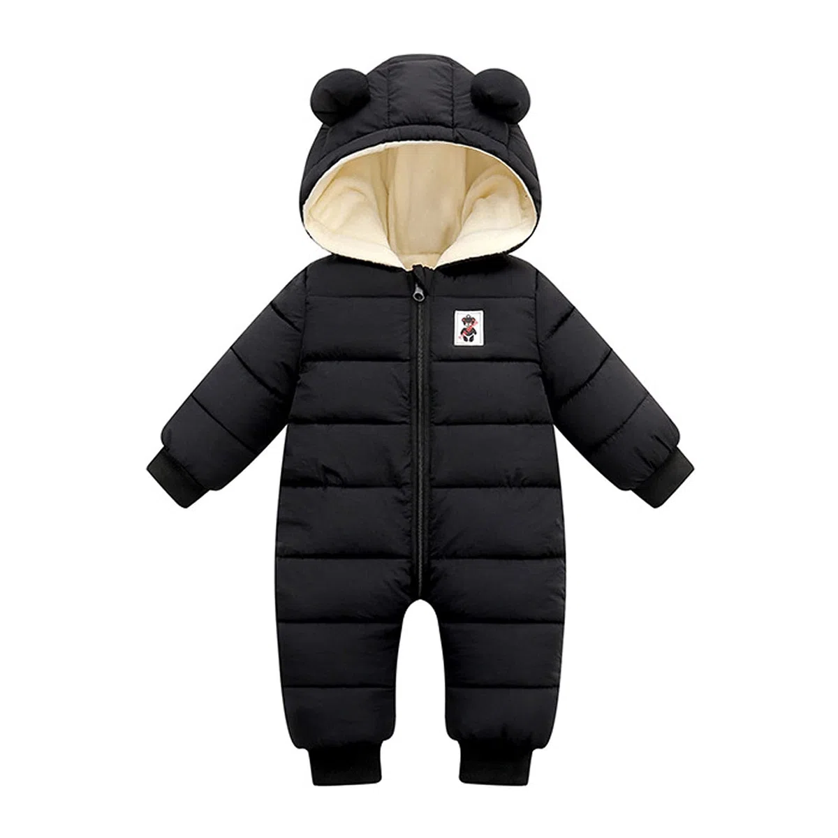 Générique Combinaison De Neige pour Bébé Fille - Chauds Coupe-Vent À Col Mameluco avec Capuche en Plume Hiver Manteau Tenue Bebe Garcon Body 1 Mois Barboteuse 18 Cadeau