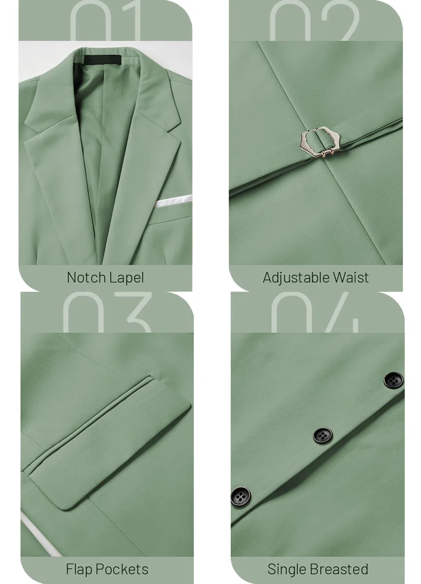 Costume 3 pièces pour homme, coupe ajustée, costume de mariage élégant à un bouton, gilet et pantalon