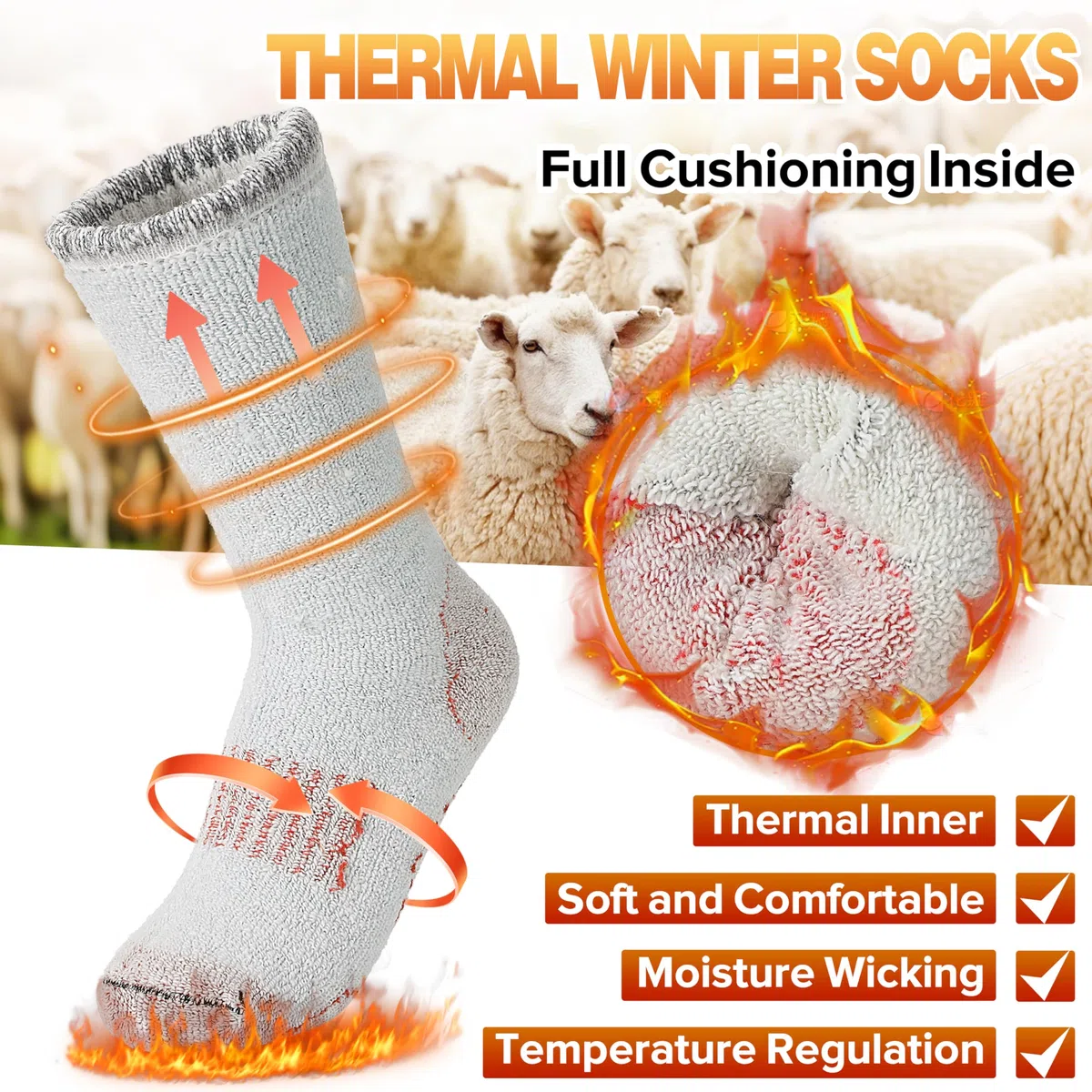 Enfants garçons filles mérinos chaussettes randonnée chaussettes LAINE CHAUSSETTES chaudes chaussettes hiver chaussettes chaudes épaisses 4 paires