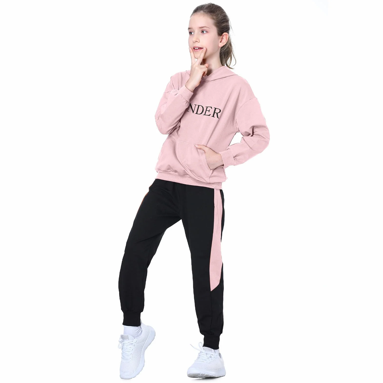 Ensembles de Sport pour Enfants Fille Survêtement Jogging Automne et Hiver Costume Joggers Sweatshirt+Pantalon de Sport Combinaison de Jogging