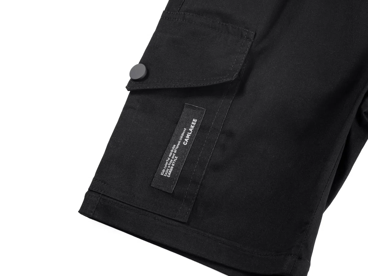 CAMLAKEE Short Cargo Enfant Garçon Pantalon Court Bermuda Été avec Taille Élastique