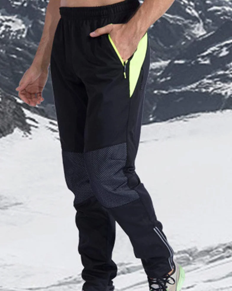 Hommes Pantalons de Cyclisme Pantalon de Vélo Pantalon Polaire Imperméable et Coupe-Vent