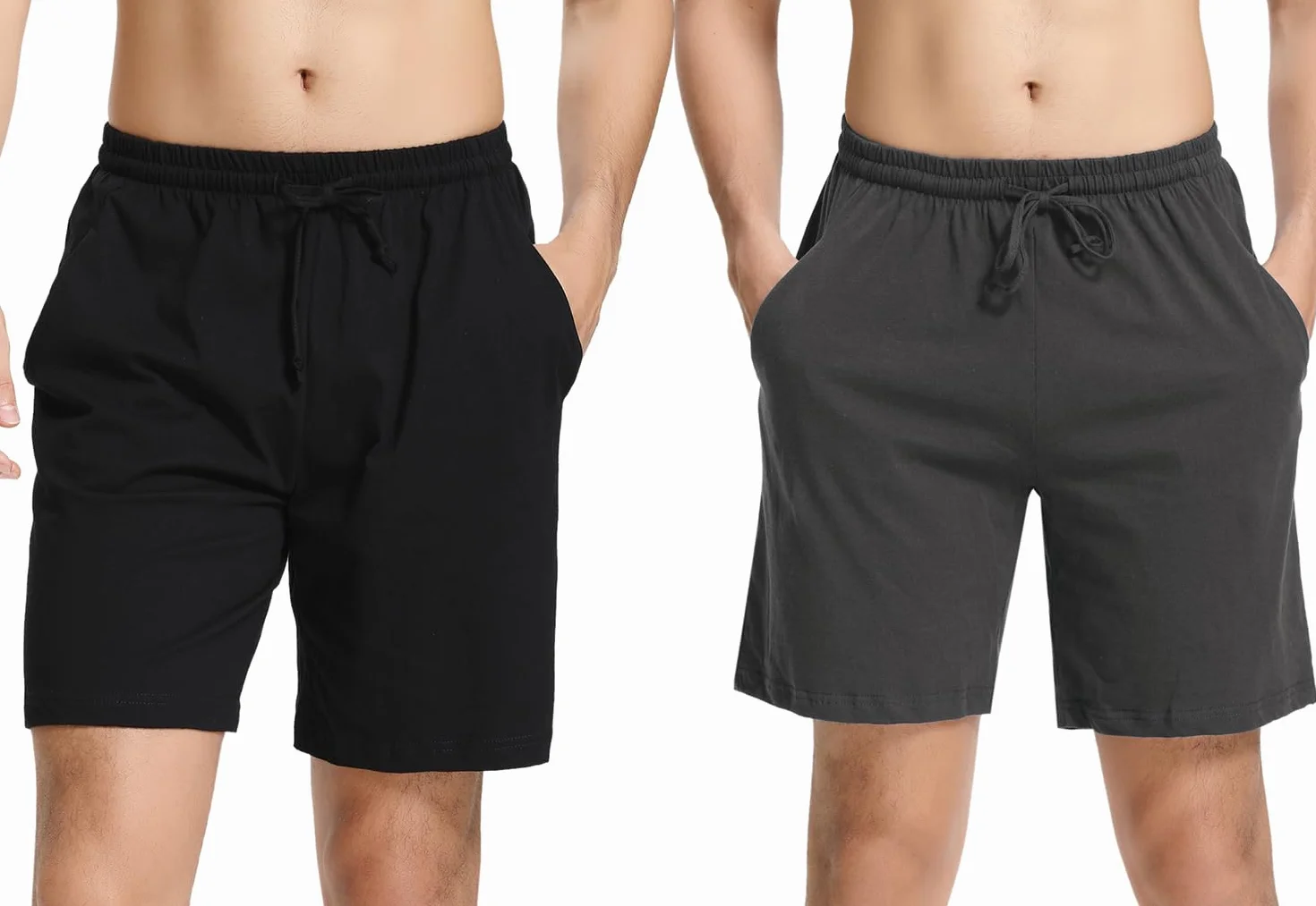 Aseniza Bas de Pyjama Homme Short Décontracté en 100% Coton Pyjama Short Homme pour Short de Pyjama Hommes d'été