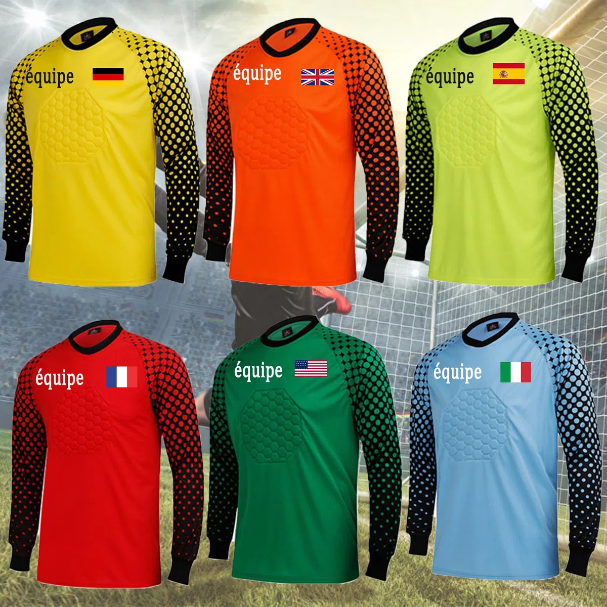 Personnalisez Le Maillots de Gardien de Football Garçon Personnalisés Maillot Gardien de But Enfant Hommes Femmes Tenue Gardien