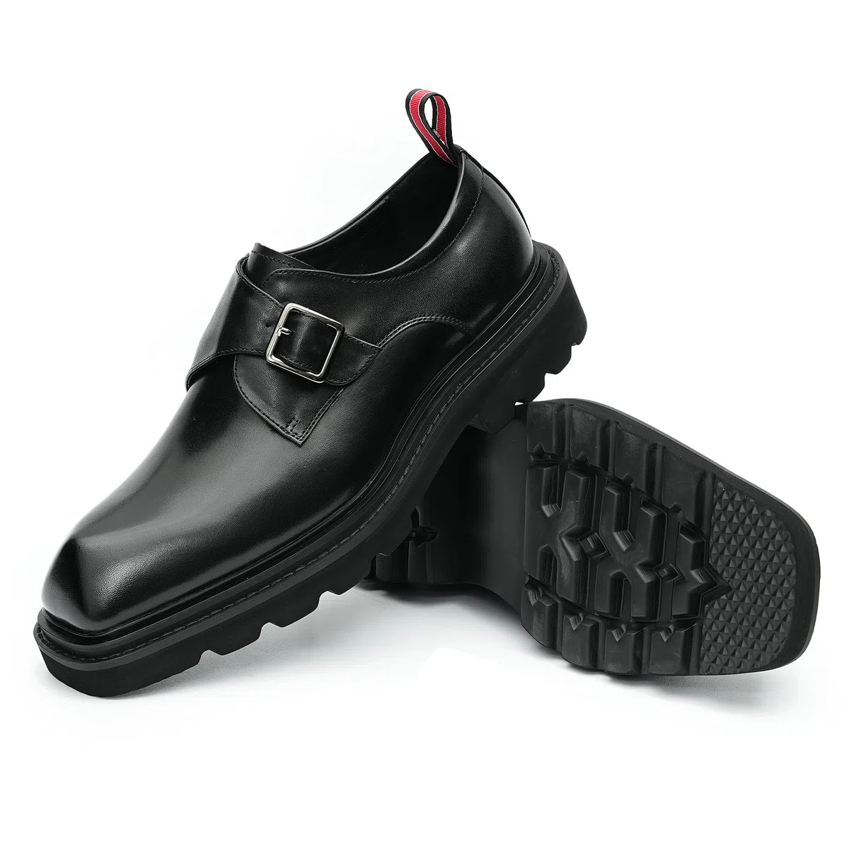 Générique Chaussures Semelles Epaisses Respirantes en Cuir Véritable pour Hommes Chaussures à Boucle Affaires Décontractées