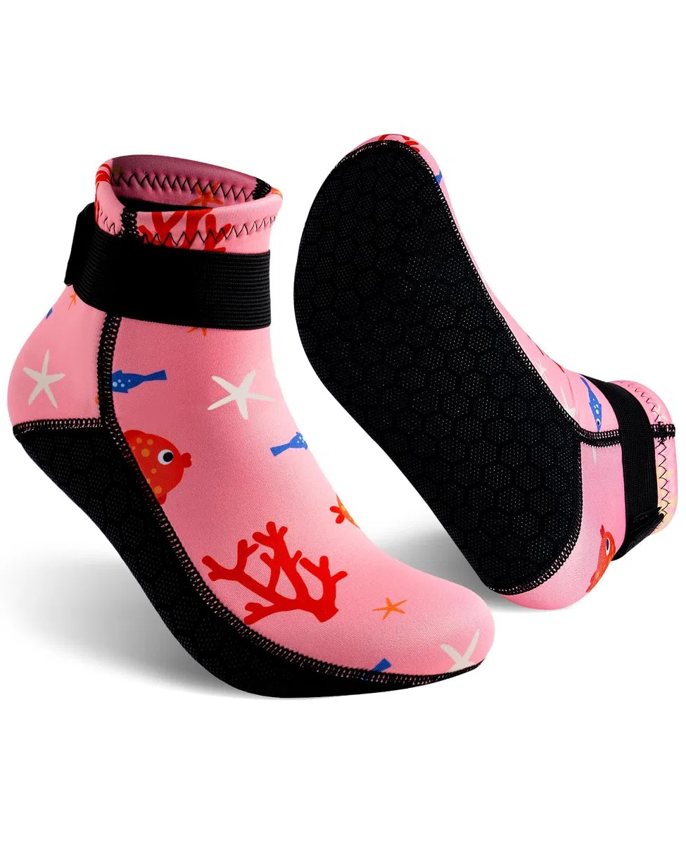Gogokids Chaussettes en Néoprène 3mm pour Enfants, Chaussettes de Plongée Thermiques Antidérapantes pour Garçons, Filles, pour Natation, Surf, Plongée en Apnée, Rafting, Plage et Piscine