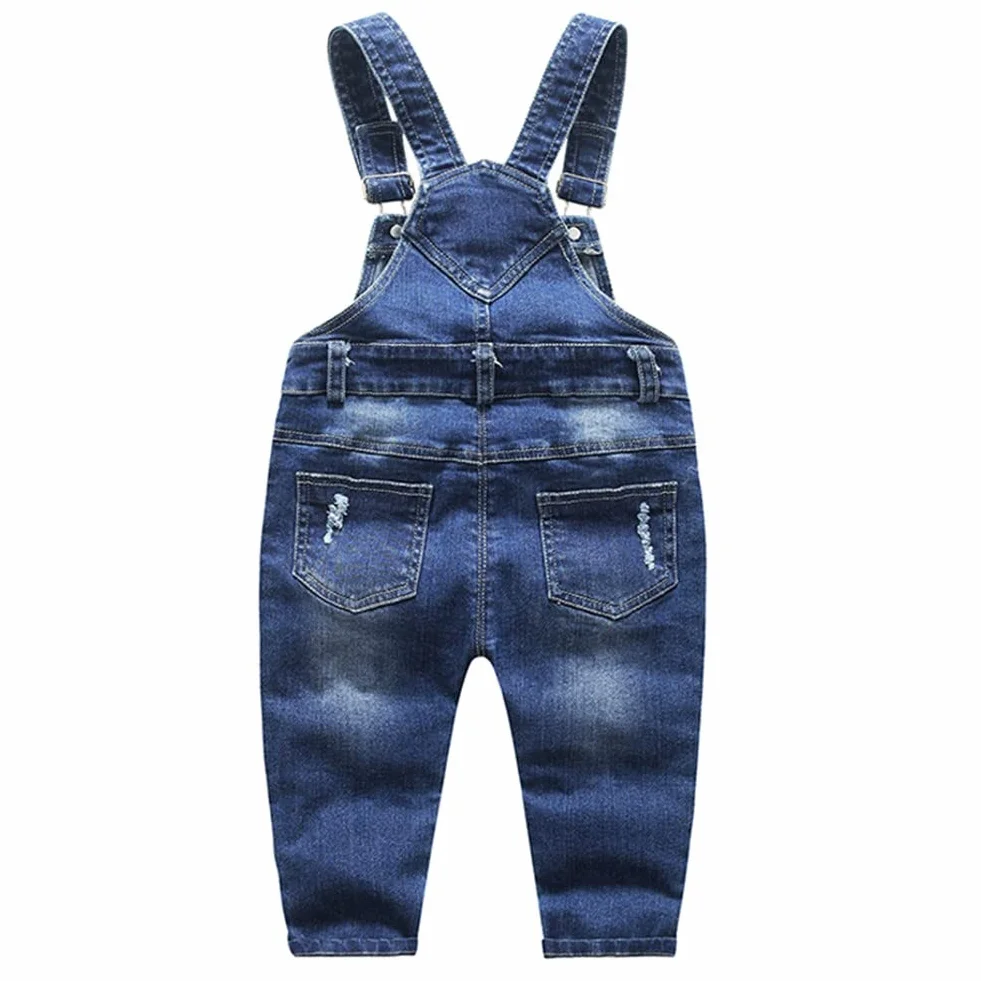 KIDSCOOL SPACE Petite salopette en jean pour fille, short en jean déchiré